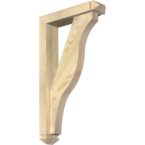 Ekena Millwork Funston Arts and Crafts Rough Sawn Bracket w/ Offset Brace, Douglas Fir, 4"W x 16"D x 28"H BKT0402X16X28FST03RDF - main